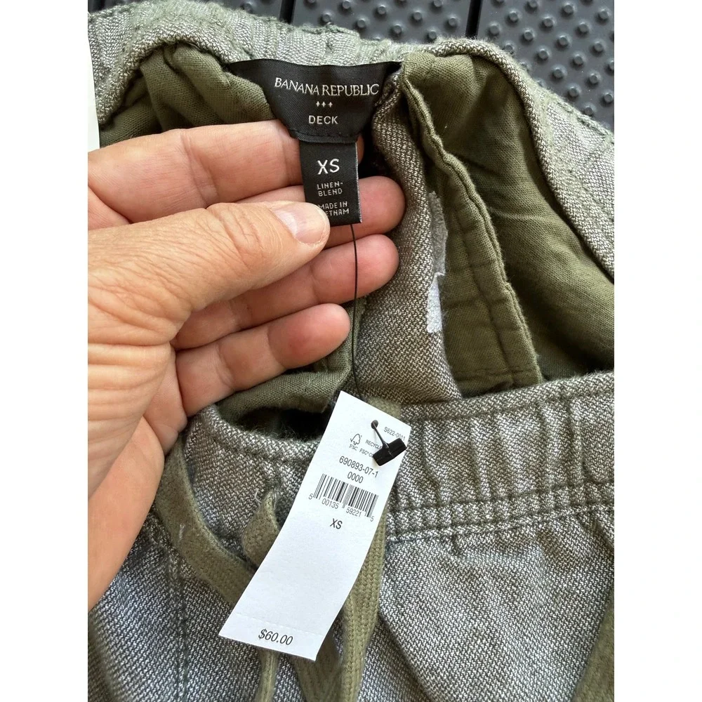 NWT Banana Republic Mens Deck 7 Inch Linen Blend Shorts XS Pink Grey Green lot 3